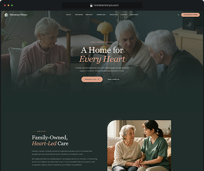 Harmony Homes website built with WPCursor